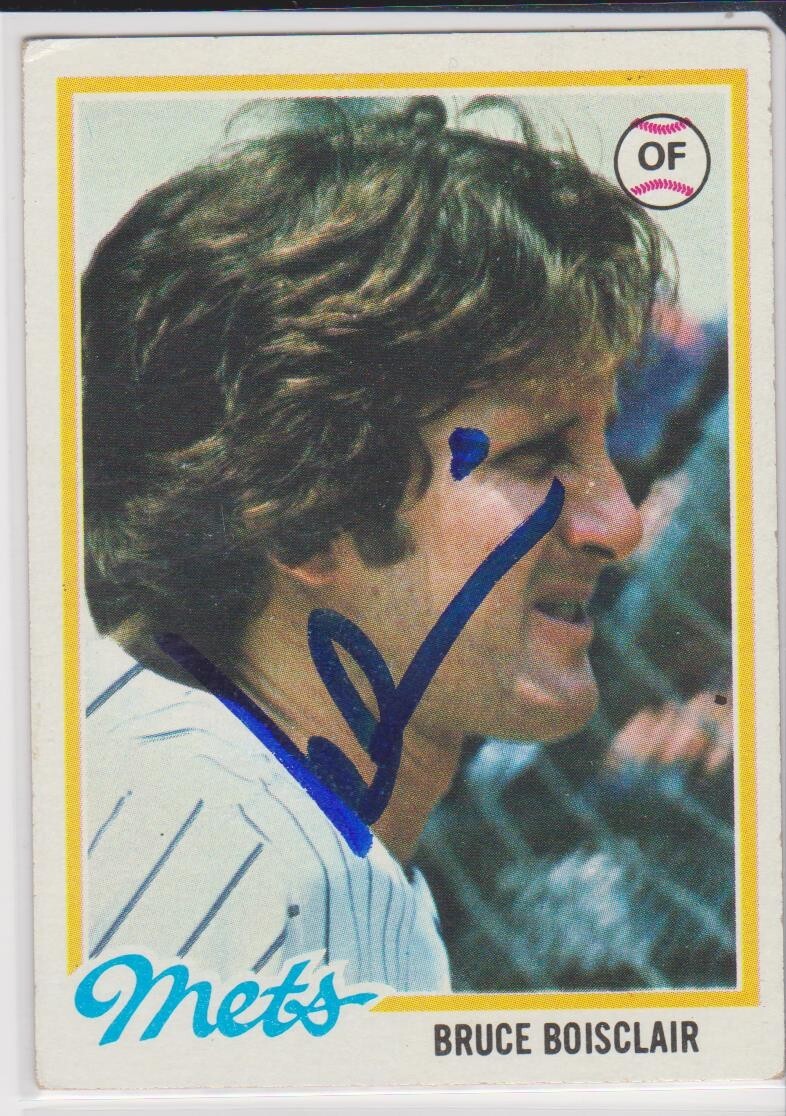 BRUCE BOISCLAIR NEW YORK METS 1978 TOPPS #277  AUTOGRAPHED CARD