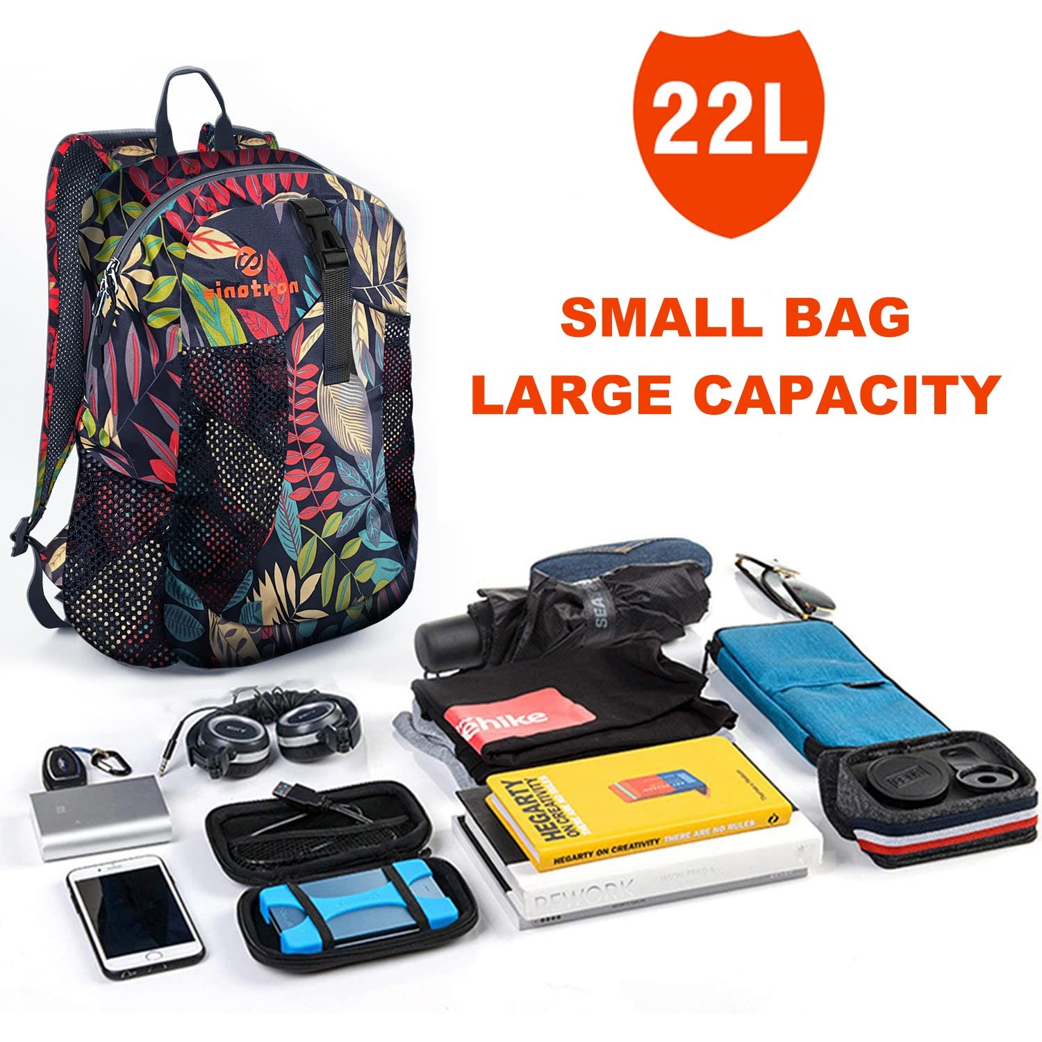 22L Lightweight Packable Hiking Backpack Small Day Pack Travel Camping