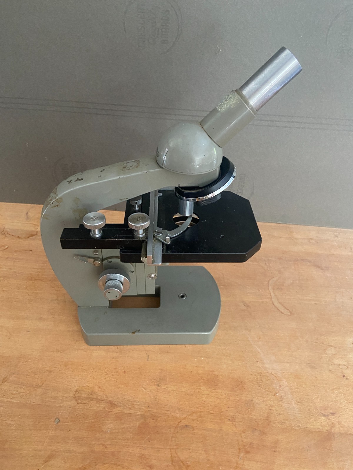 Vintage Olympus Japan Monocular Upright Microscope