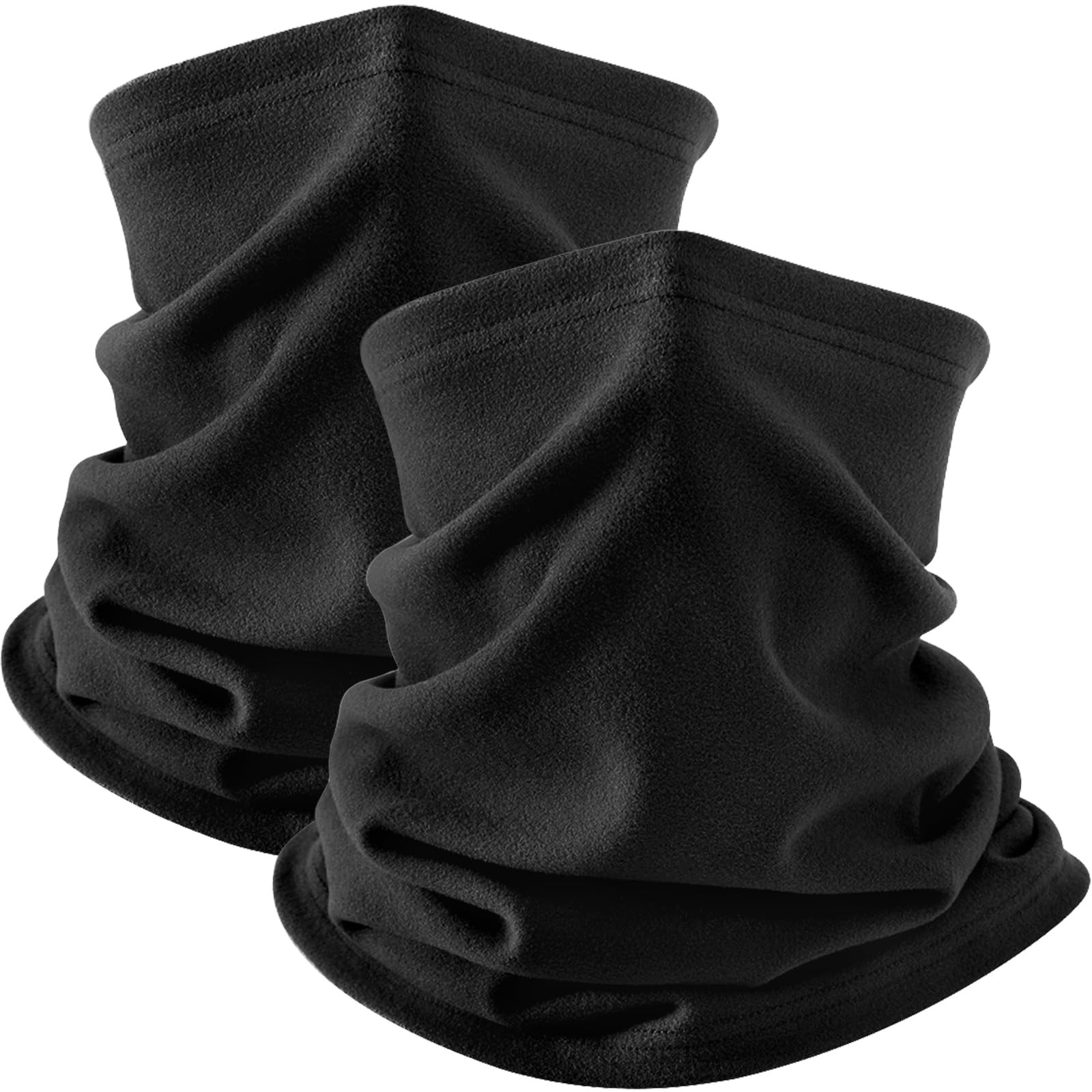 Apidgrowth 2Pack Winter Neck Gaiter Warmer - Face Cover Scarf 2Packs, Black