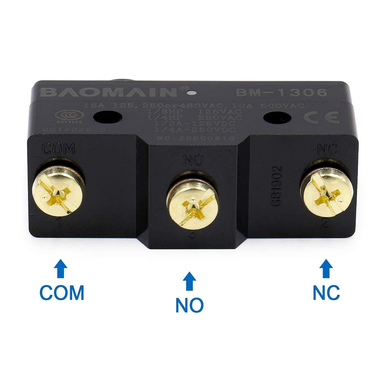Baomain Shortbush Typically 250VAC 15A Micro Switch BM-1306 (TM-1306) CE