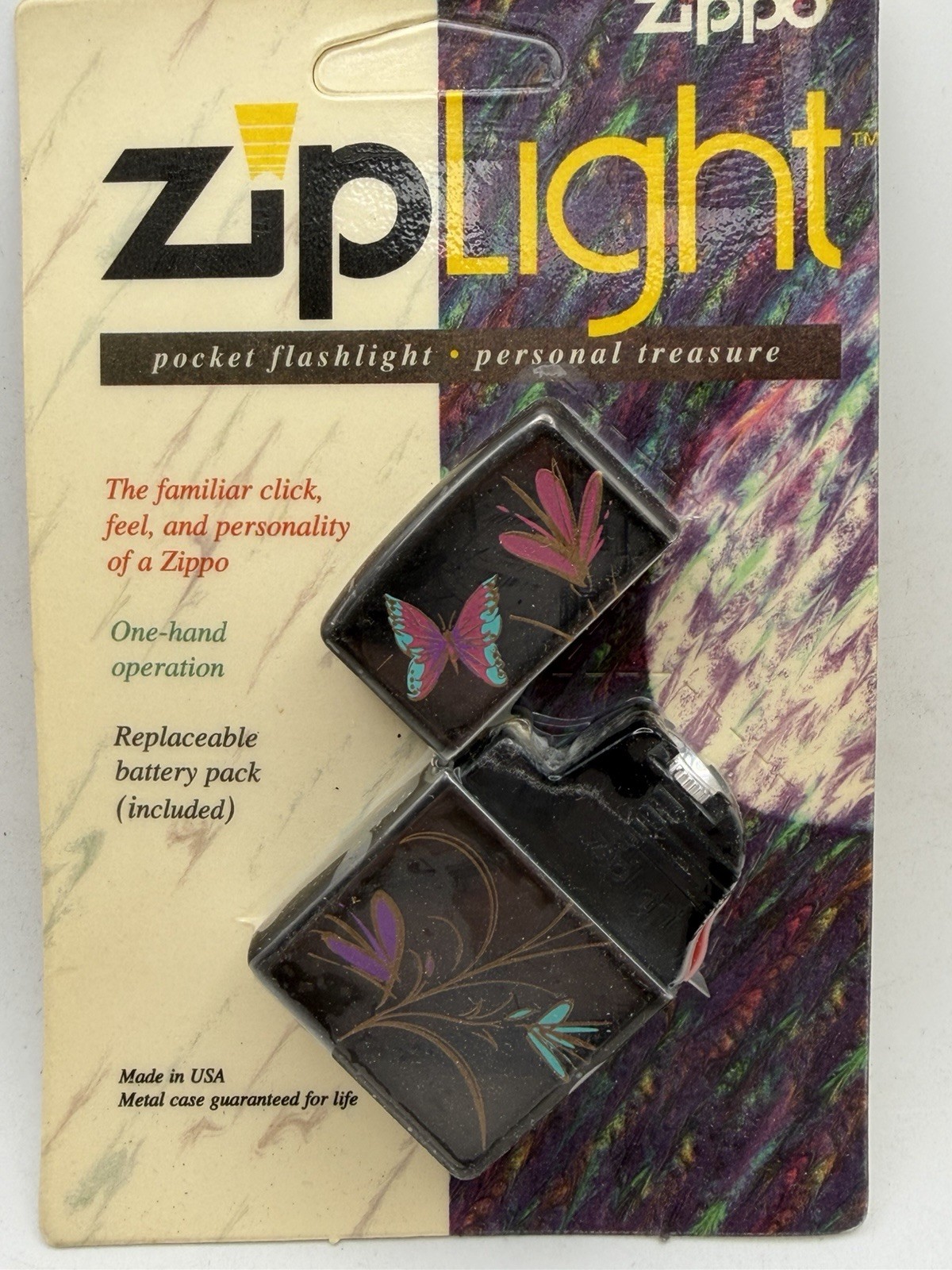 Vintage Midnight Floral Zippo ZipLight New In Original Packaging