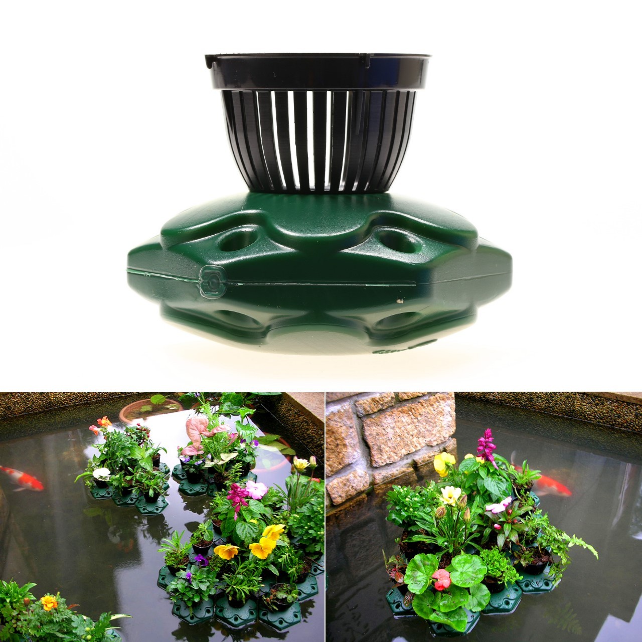 4pcs Aquaponics Floating Pond Planter Basket Kit - Hydroponic Island Aquarium