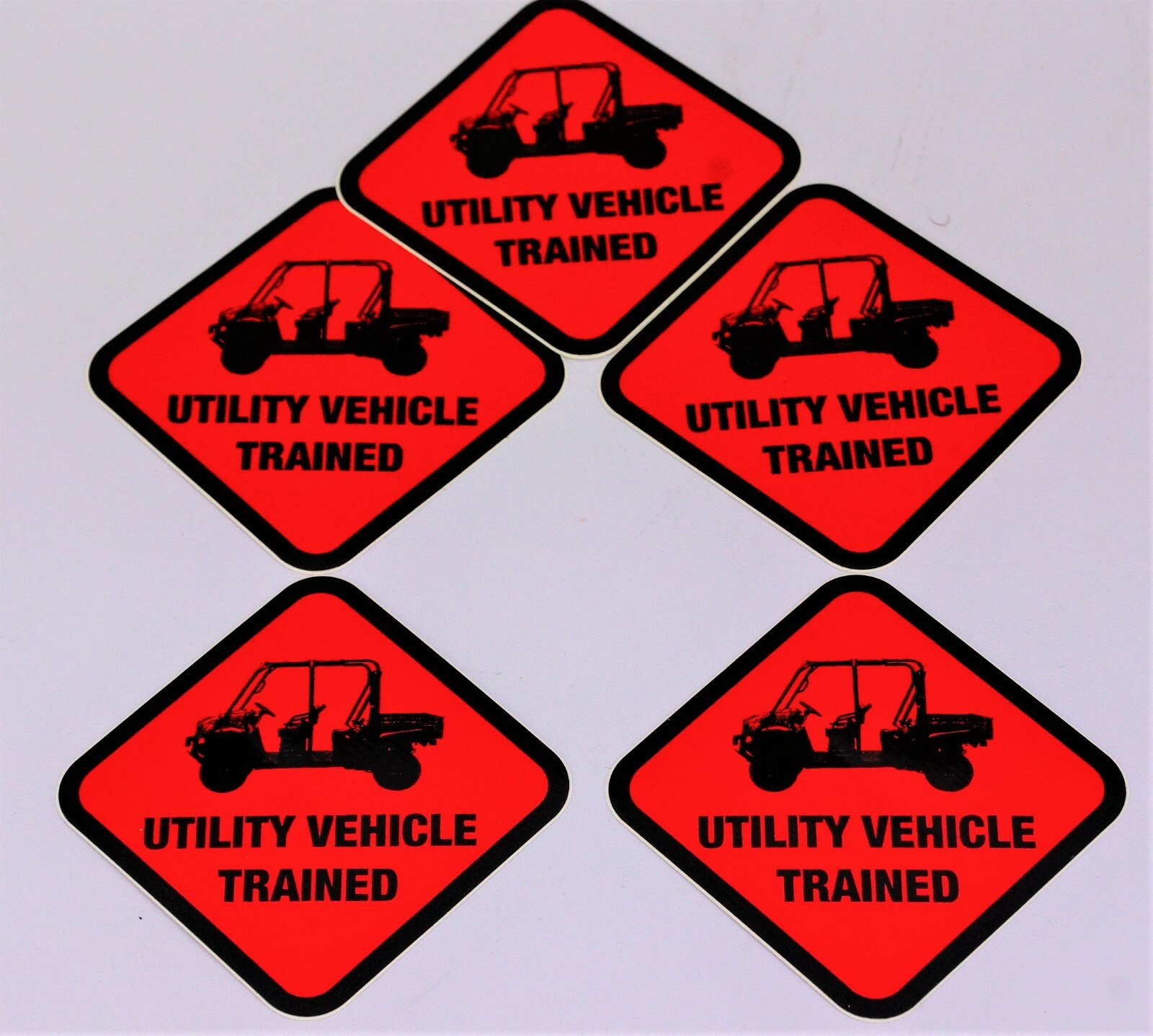 Pack of 5 Utility Vehicle Trained Hard Hat Stickers Decal
