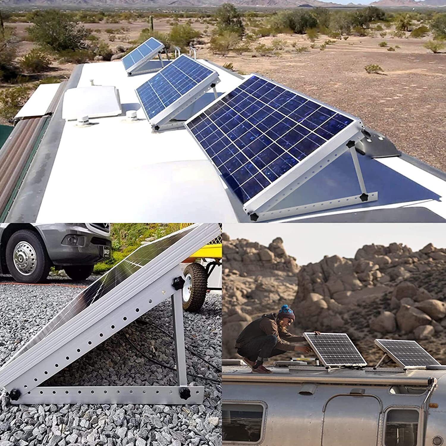 Solar Panel RV Tilt Mount (45/47in）Brackets Roof Flat Surface Adjustable Frame