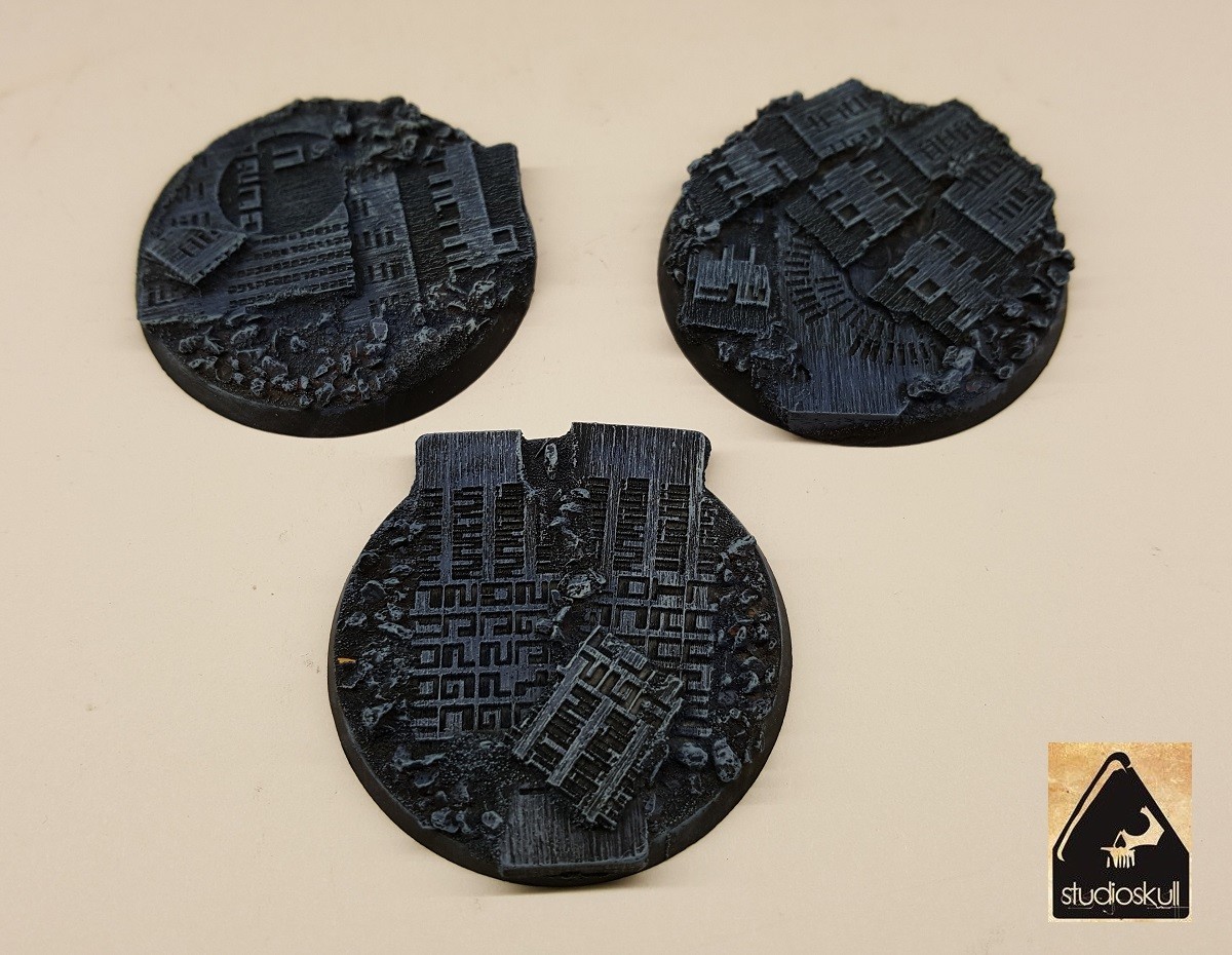 50mm RESIN BASE TAU XENOS EMPIRE RUINS 3pcs (A)