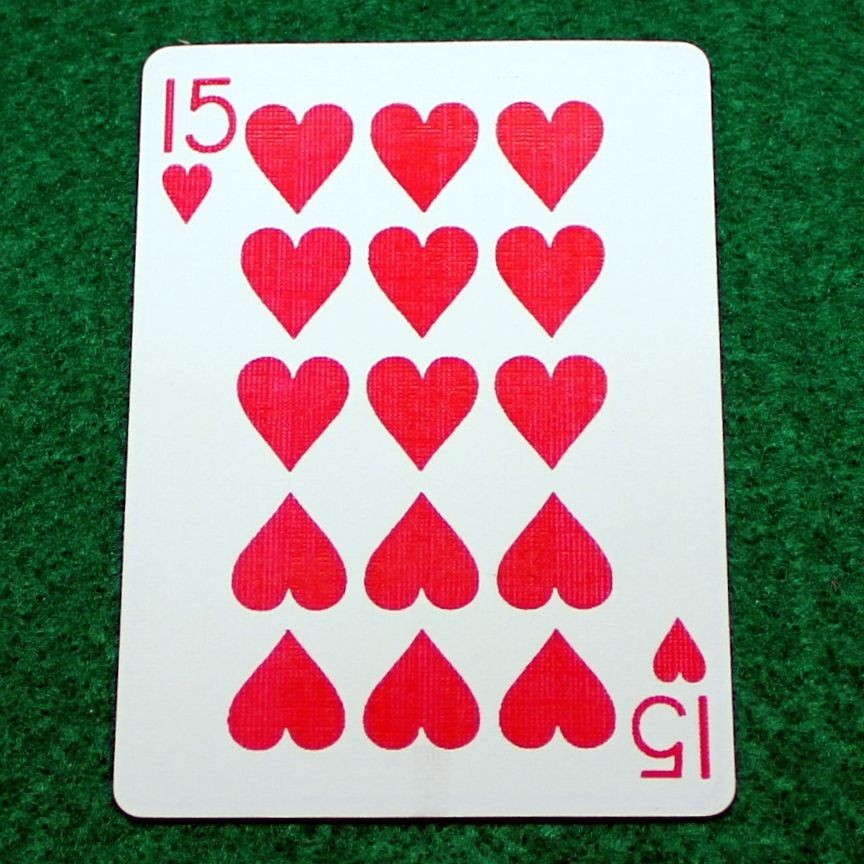 15 of Hearts, Bicycle Printed Gaff Card, Blue