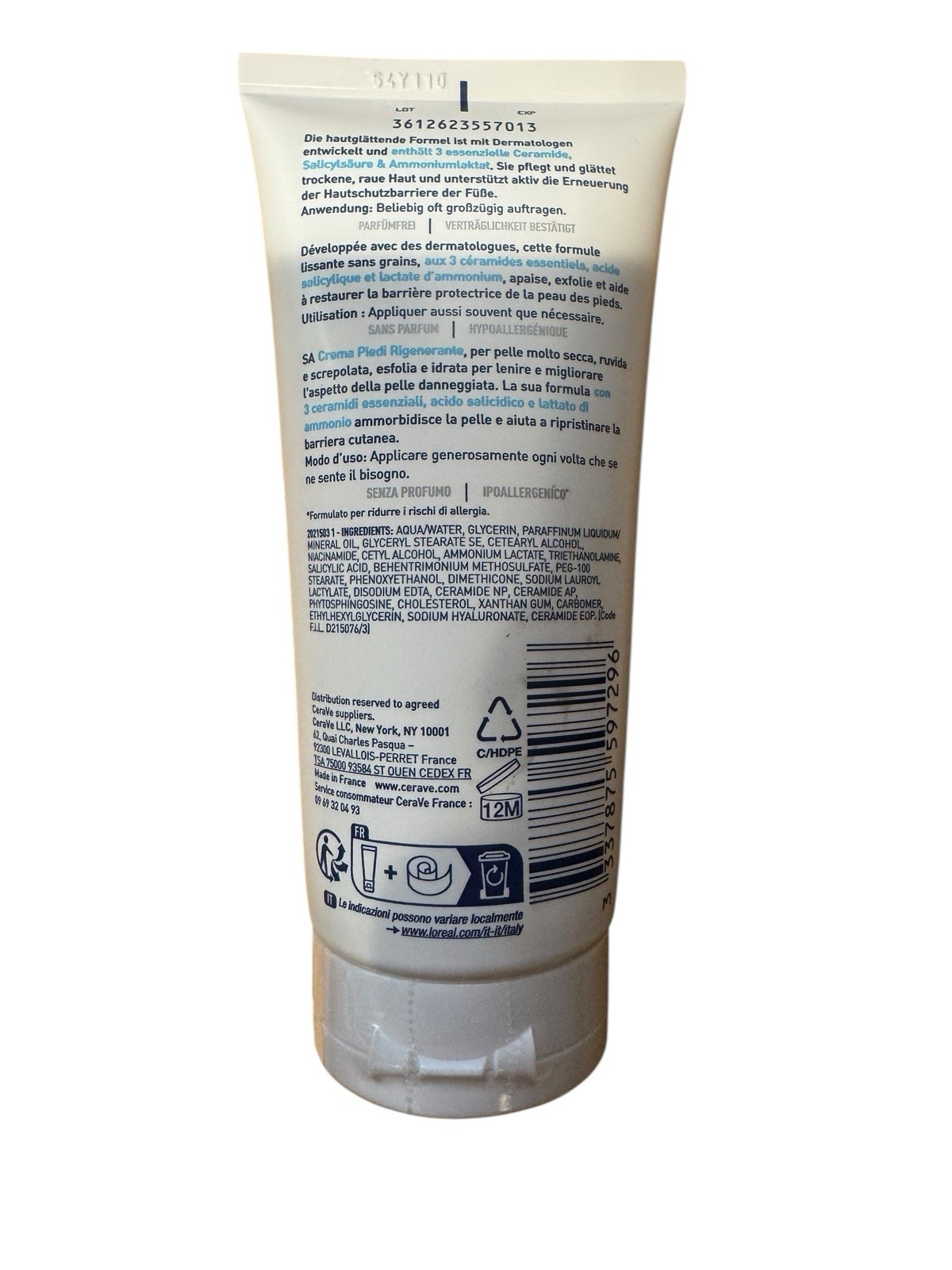 CeraVe SA Renewing Foot Cream 88ml New Sealed
