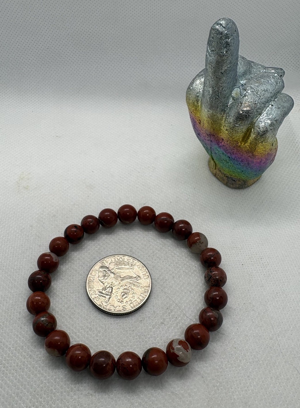 Stretch beaded bracelet Red Jasper