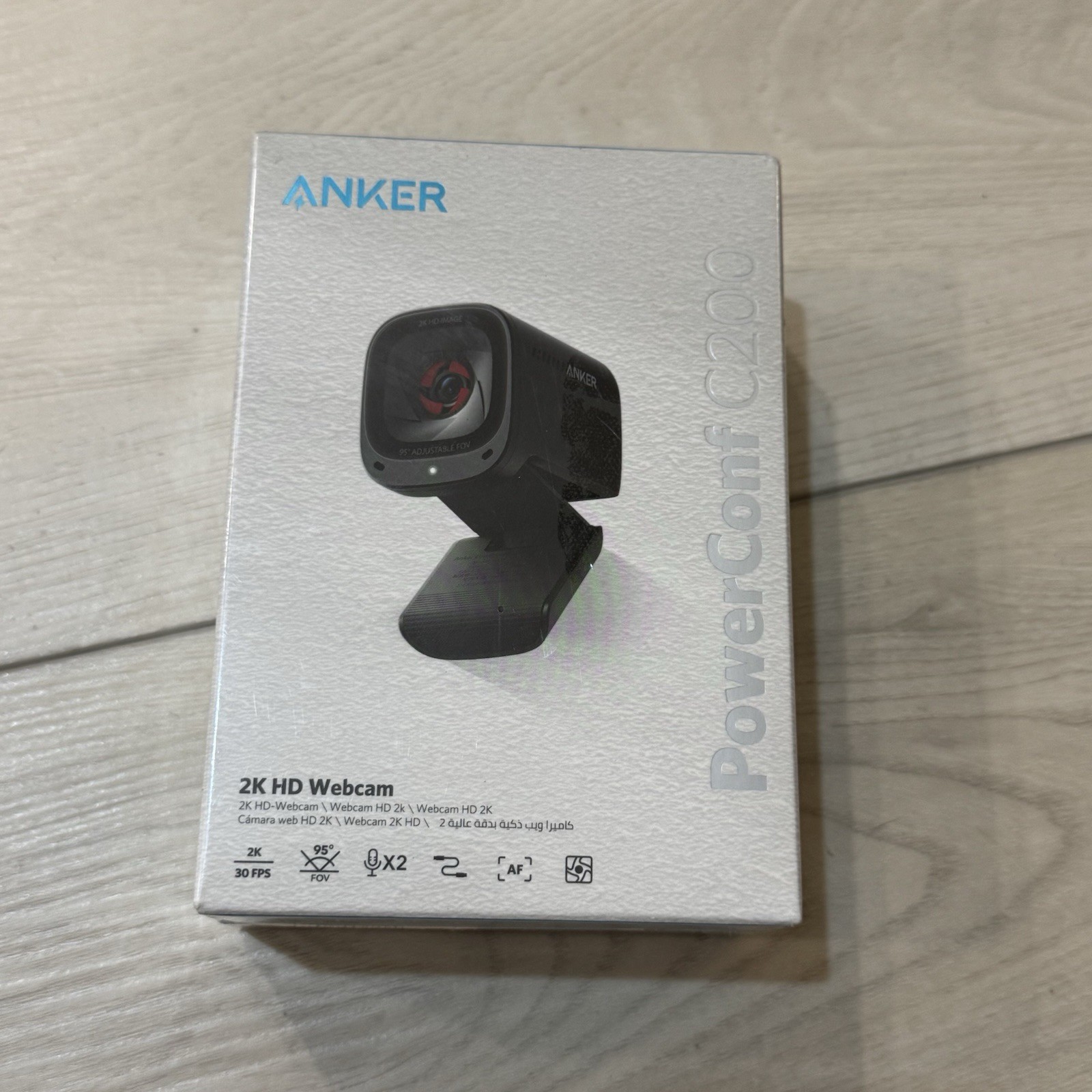 SEALED Anker 2K HD Webcam PowerConf C200 AI-Noise Canceling Stereo Mic