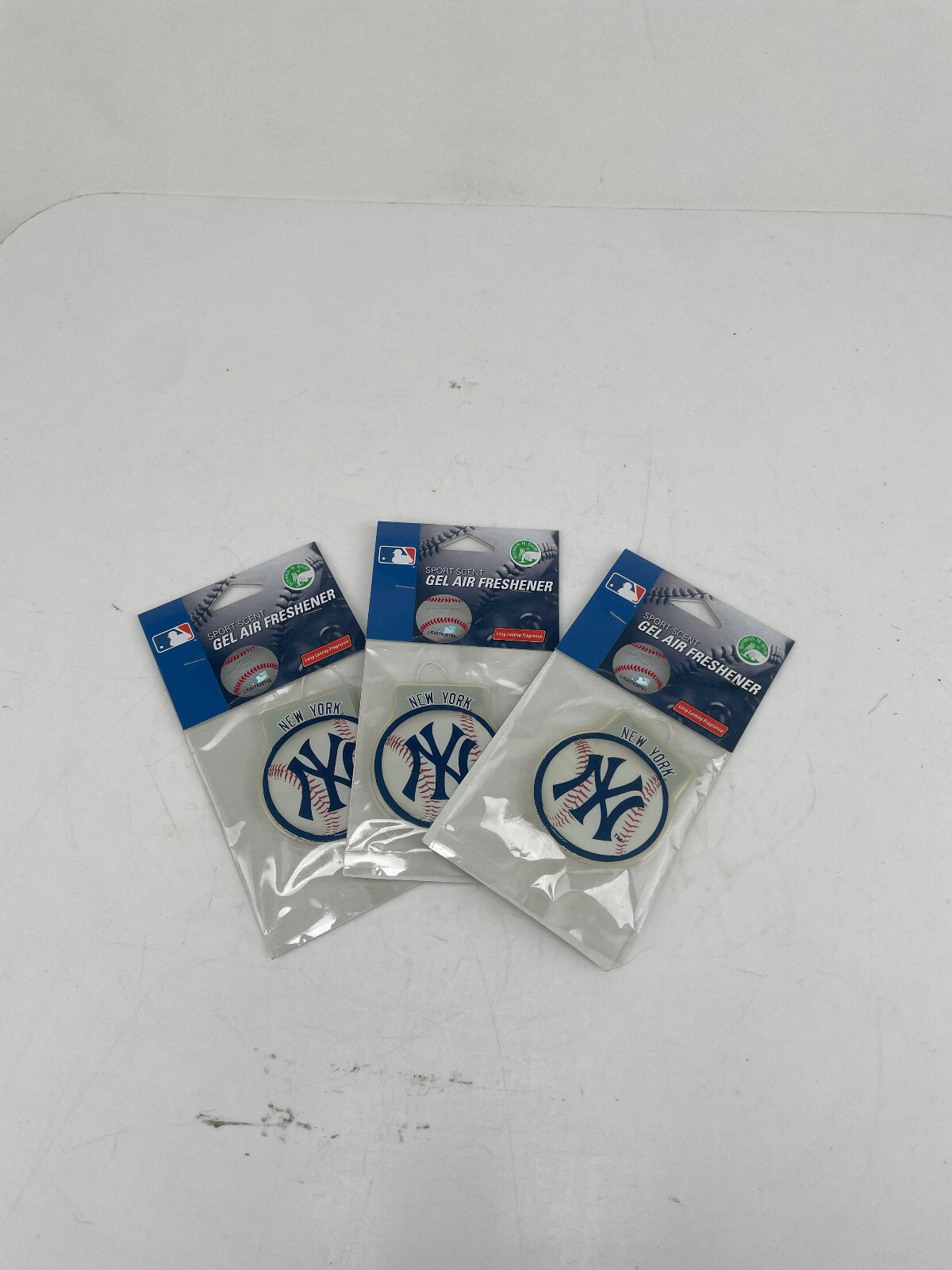 New MLB New York Yankees Sport Scent Hanging Gel Air Freshener Set of 3
