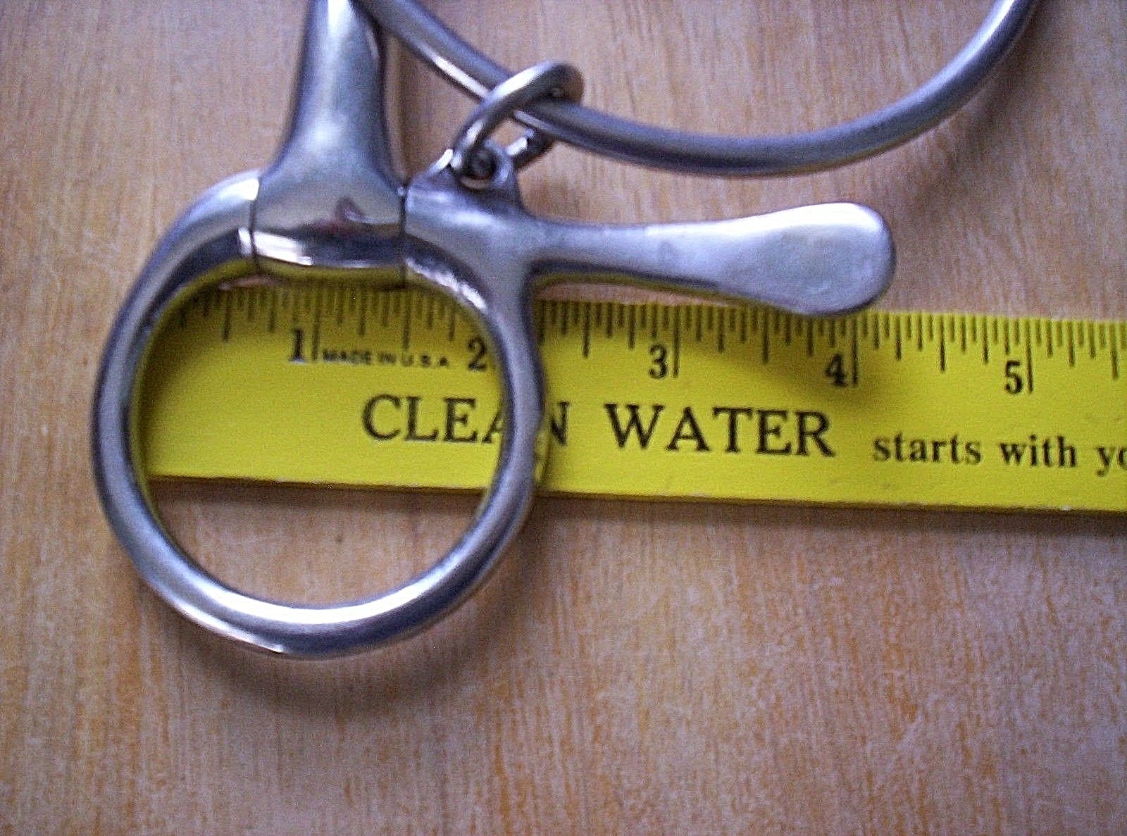 Used Stainless Dexter Half Cheek Snaffle Ring Bit Racing Bit 5" Mouth