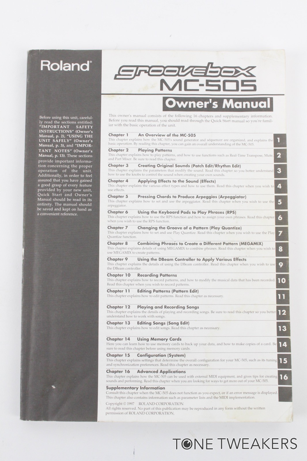 Roland MC-505 Groovebox Owners Manual VINTAGE SYNTH DEALER