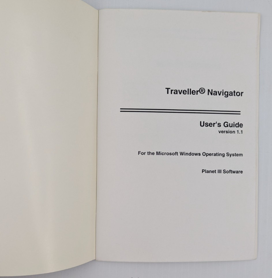 Traveller™ Navigator User's Guide Only for Microsoft Windows Operating System