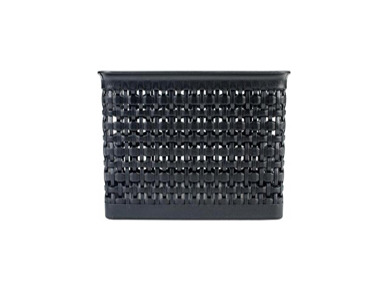 Advantus Plastic Weave Bin Medium 14" x 10.5" x 4.63" Black 36003