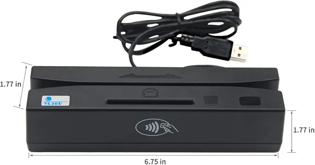 Qicarwow USB 4 in 1 Multifunctional Magnetic Card Reader Support Read and Write