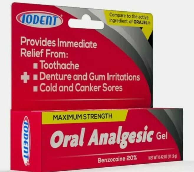 Lot 1 IODENT ORAL ANALGESTIC GEL BENZOCAINE 20% MAXIMUM STRENGTH 0.42 OZ ORAJEL