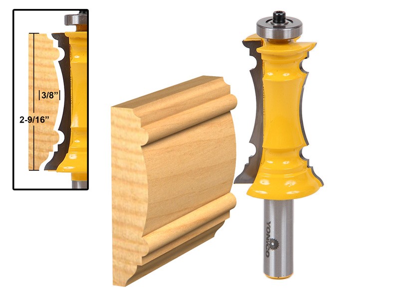 2-1/2" Miter Frame Molding Router Bit - 1/2" Shank - Yonico 16166