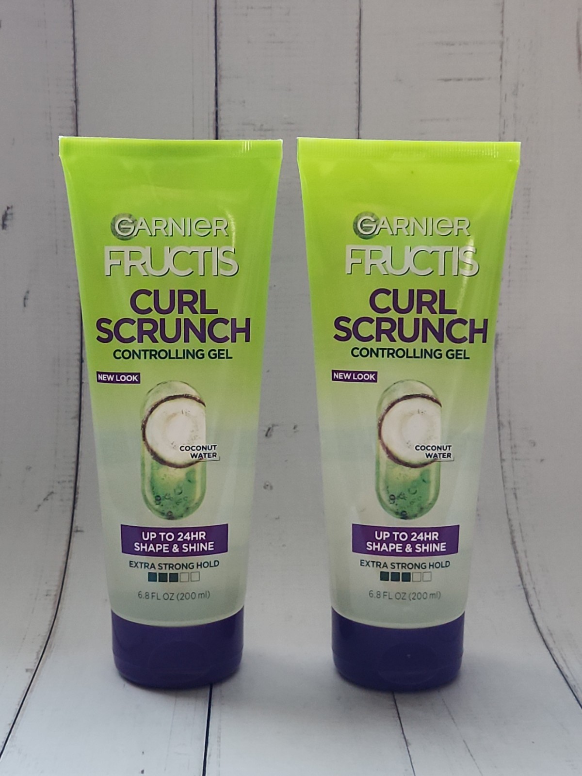 (Pack of 2) Garnier Fructis Curl Scrunch Controlling Gel, Coconut Water, 6.8 oz