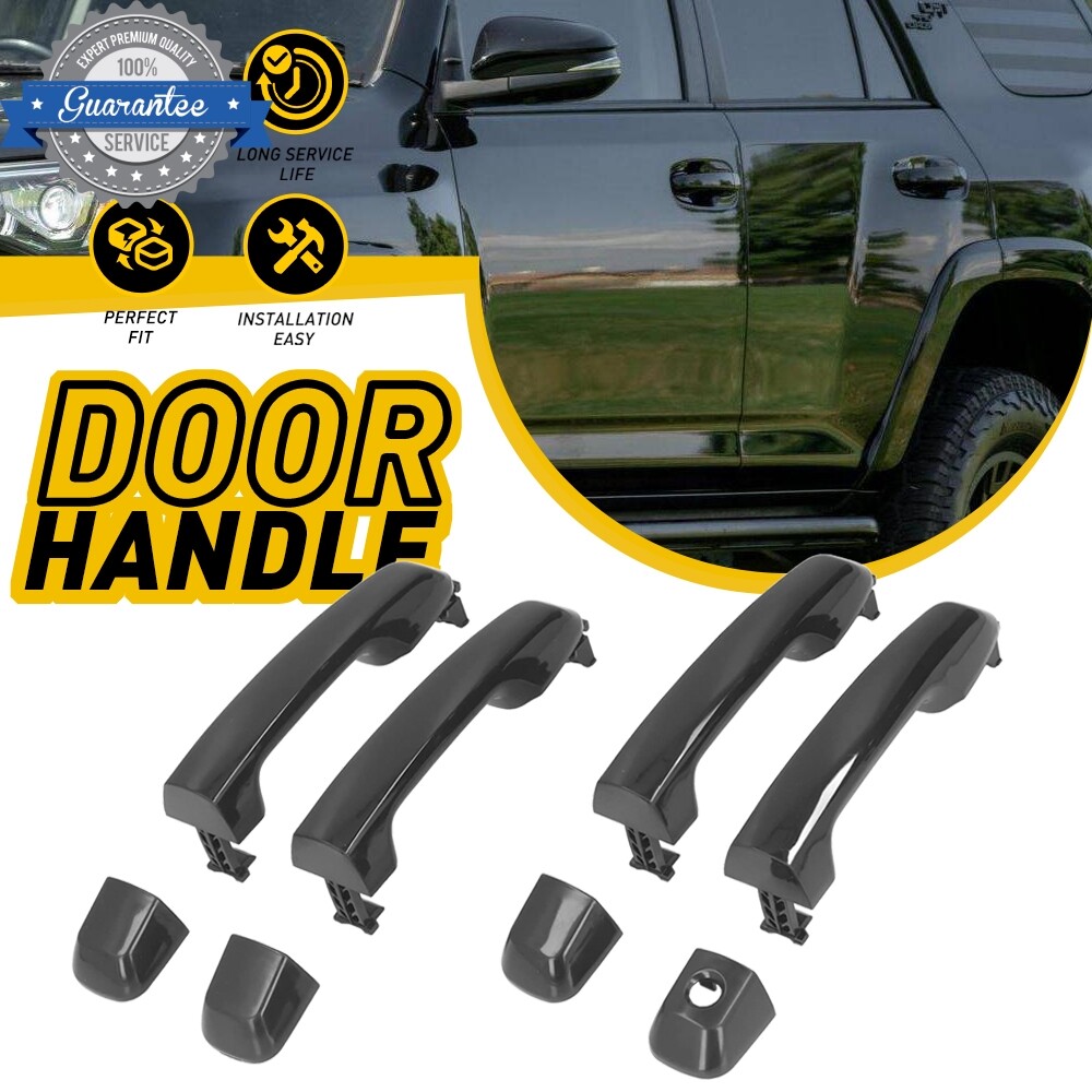 Set of 4 Exterior Outside Outer Door Handle Black For Toyota 4Runner 2010-2020 O