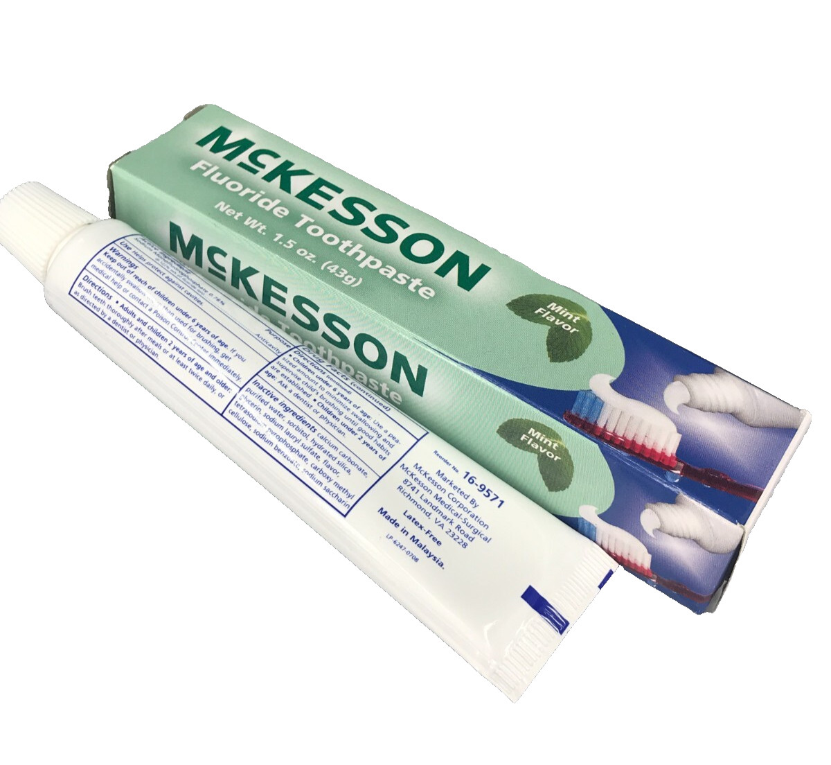 McKesson FLUORIDE Toothpaste Mint Flavor - 1.5 oz/ 43g *Check Description
