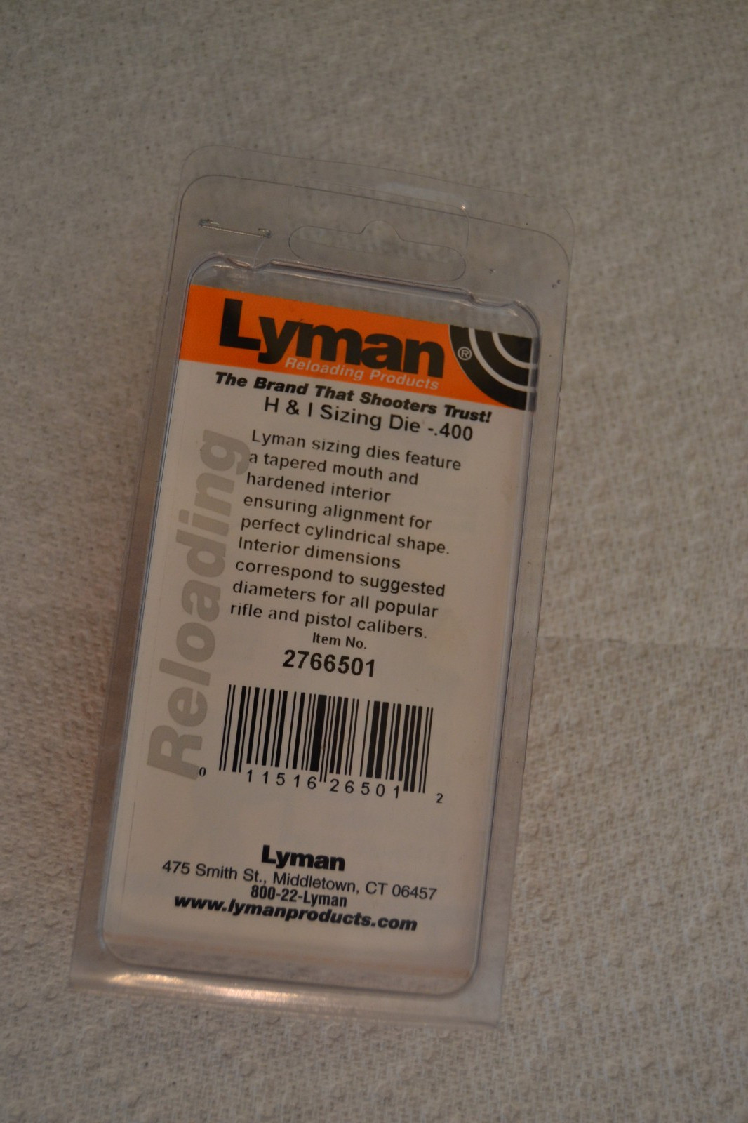 LYMAN H & I SIZING DIE .400 DIAMETER USED