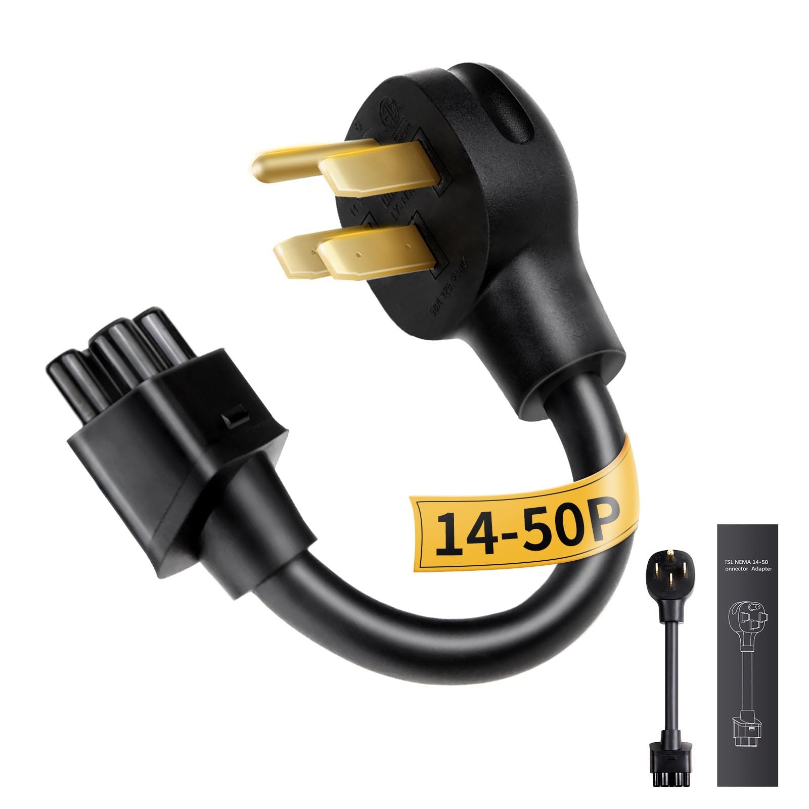 WenStorm NEMA 14-50 Adapter for Tesla Gen 2 Mobile 14-50P,11 Inch, Black