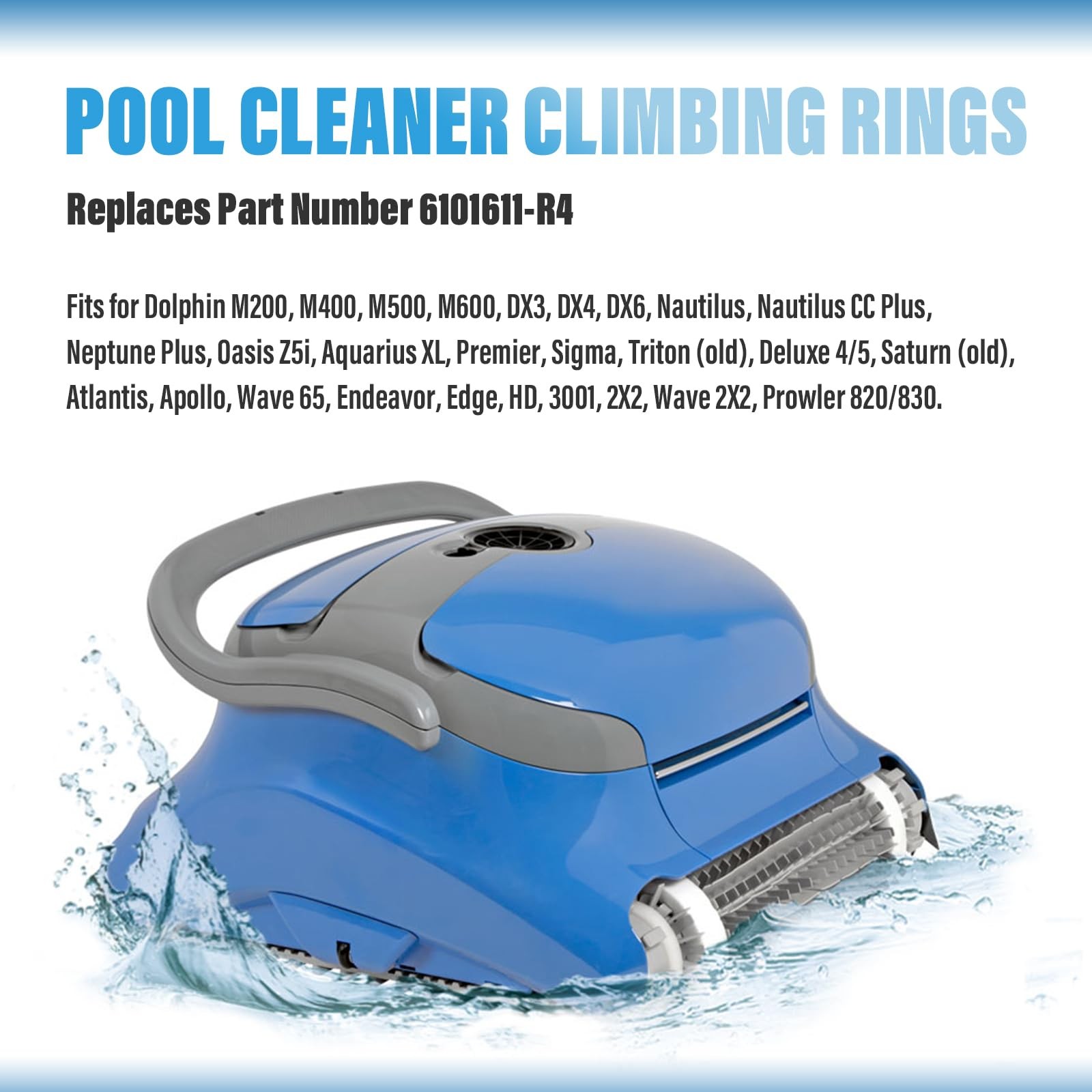 4 Pack Climbing Rings Replacement for Maytronics Dolphin Robotic Pool White