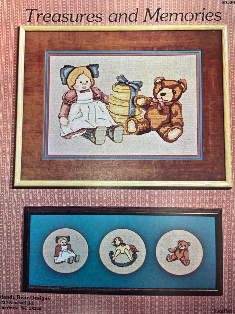 MANDY BEAR DESIGNS - LEAFLET #27 - TREASURES AND MEMORIES - CROSS STITCH