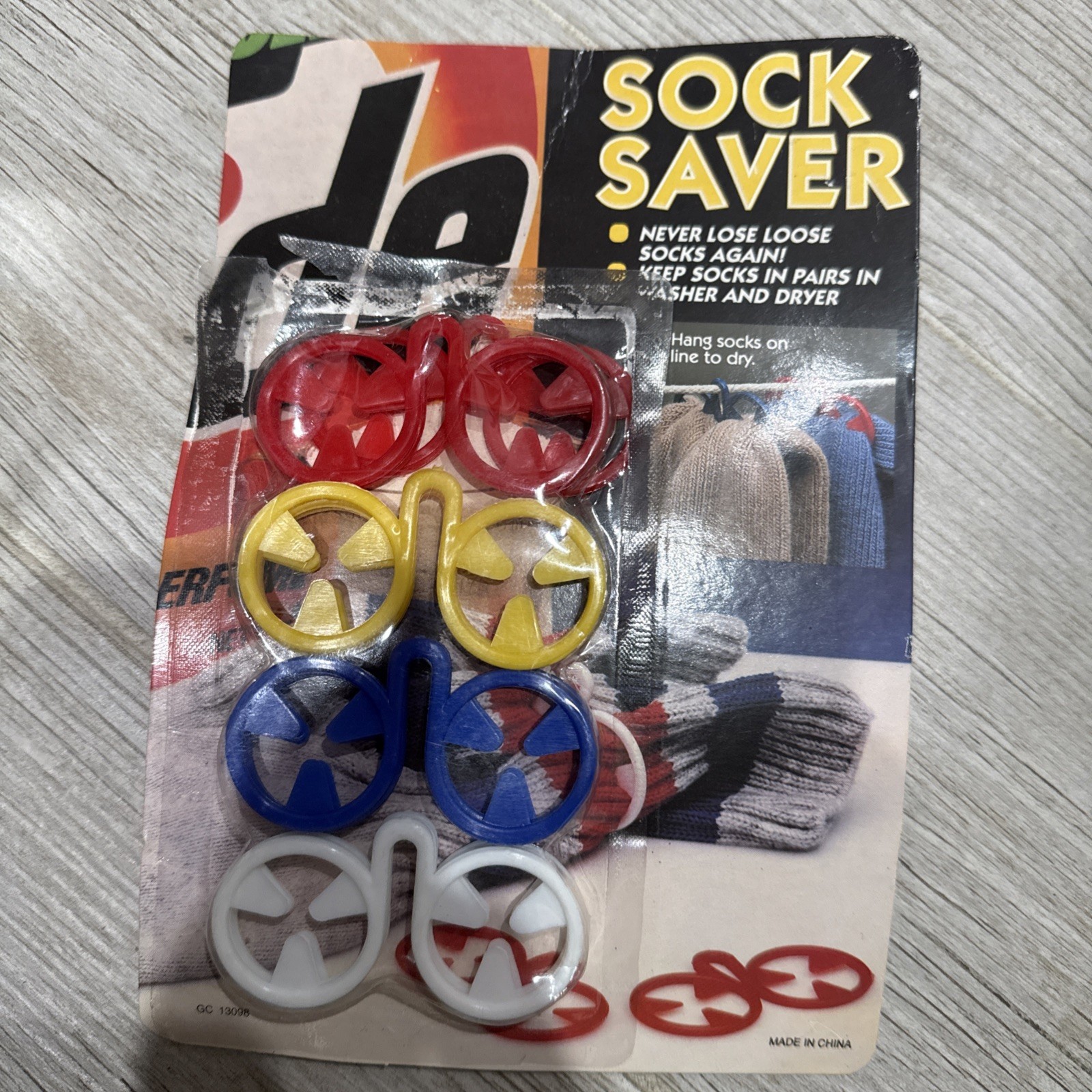 Vintage Colorful Sock Savers 12 Pairs - Keep Matched During Washing Drying