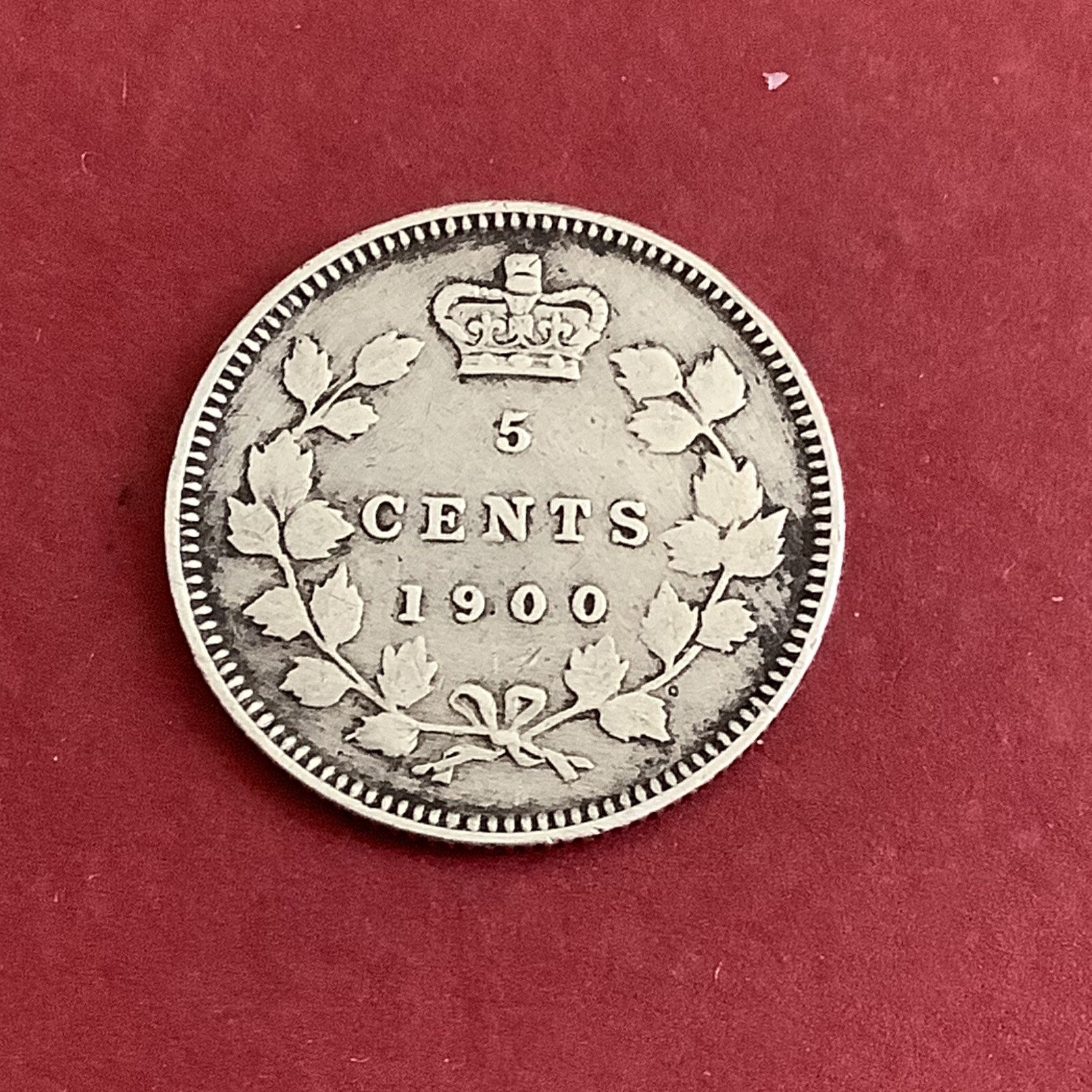 Canada King Queen Victoria Silver 5 Five Cents 1900 AV507