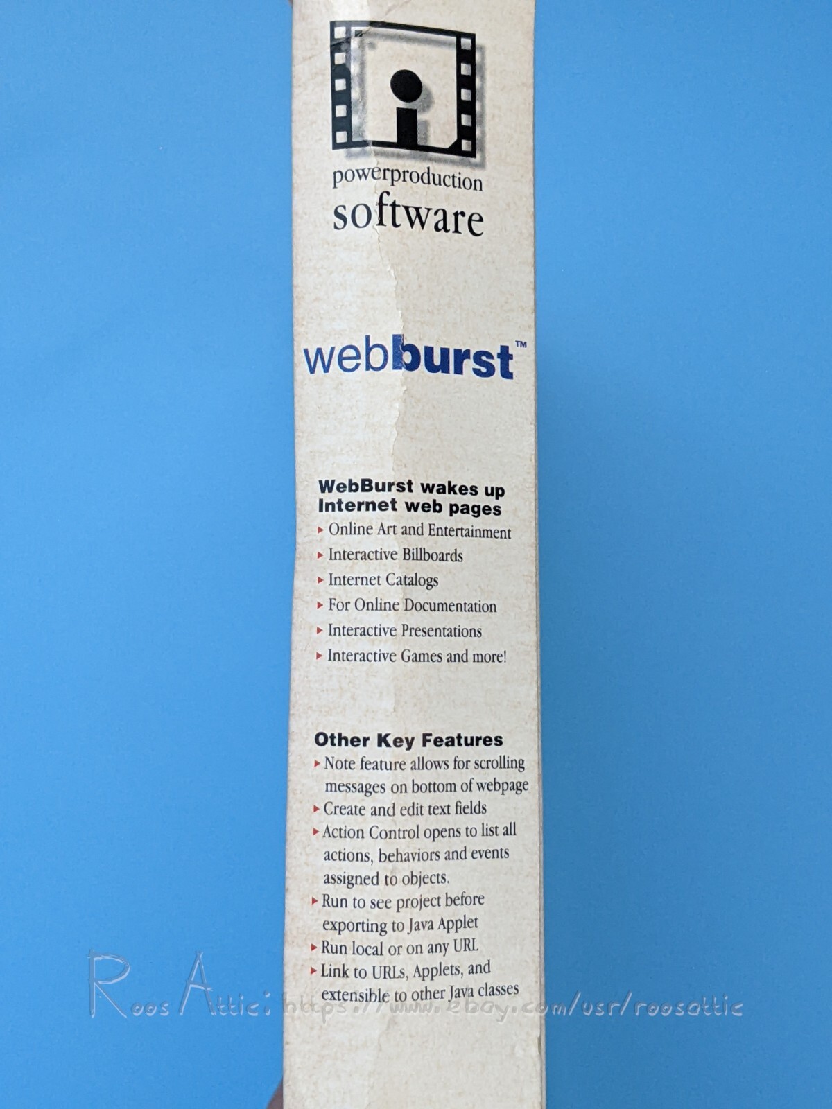 WebBurst Java Applet Building Apple Macintosh OS DEMO 1996 Vintage Software USED