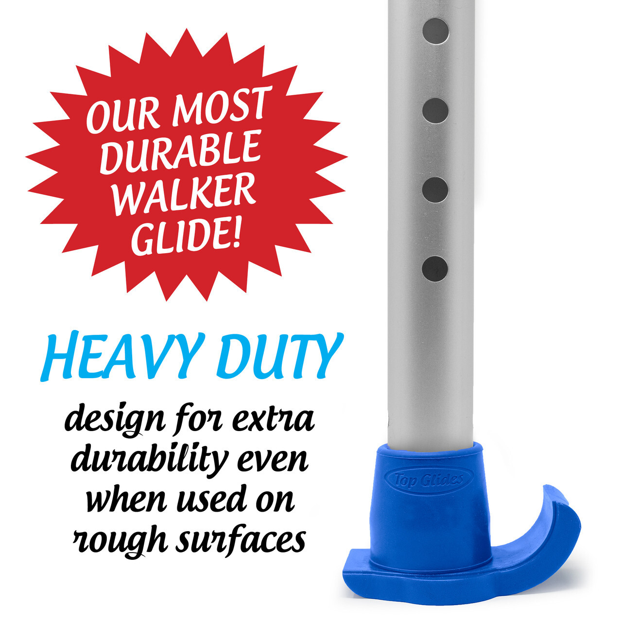 DuraSki Heavy Duty Walker Glide Skis - 1 Pair