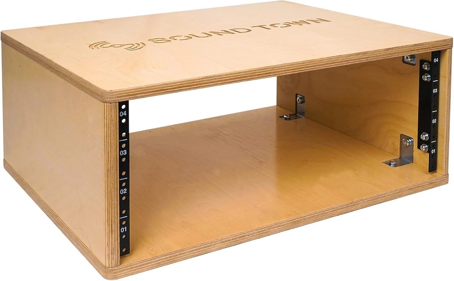 4U Studio Rack Golden Oak Finish, Assembly Required