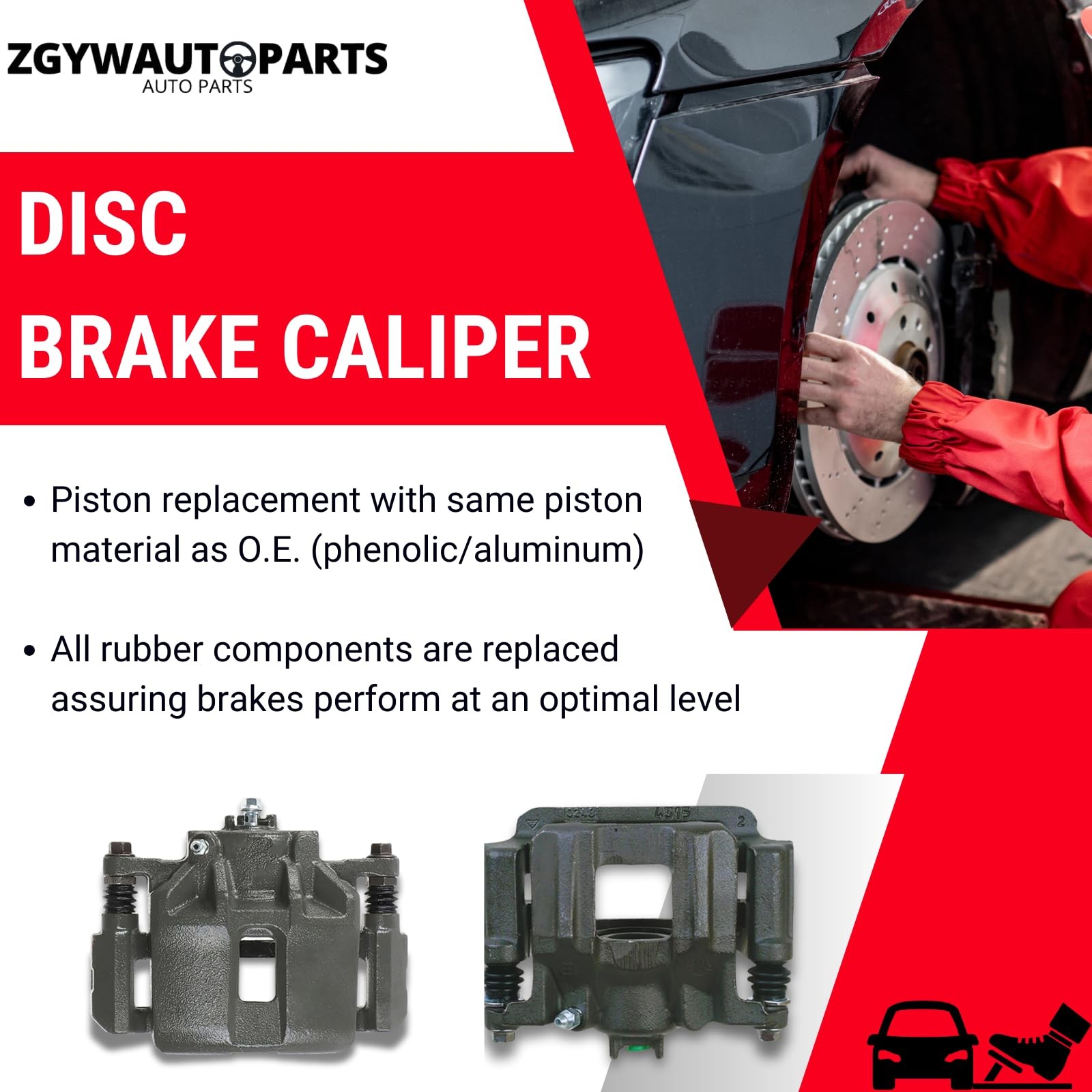 2Pcs Front Disc Brake Caliper Set Mazda 6 2003-2005