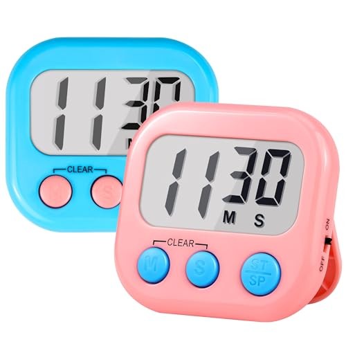 Timer for Kids Teachers Supplies Digital Kitchen Timers for Cooking 1 Blue Pink