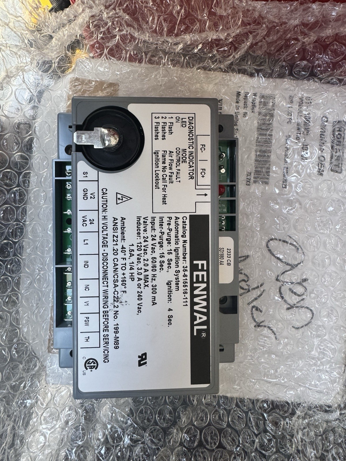 Baxter/Hobart 01-1000V9-00202 Ignition Module, 24V, 50/60HZ, Fenwal