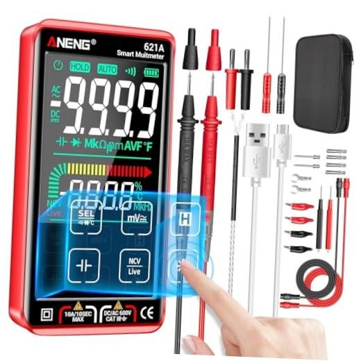 Digital Multimeter Tester Smart Touch TRMS 621A Backlit Color Touch Screen