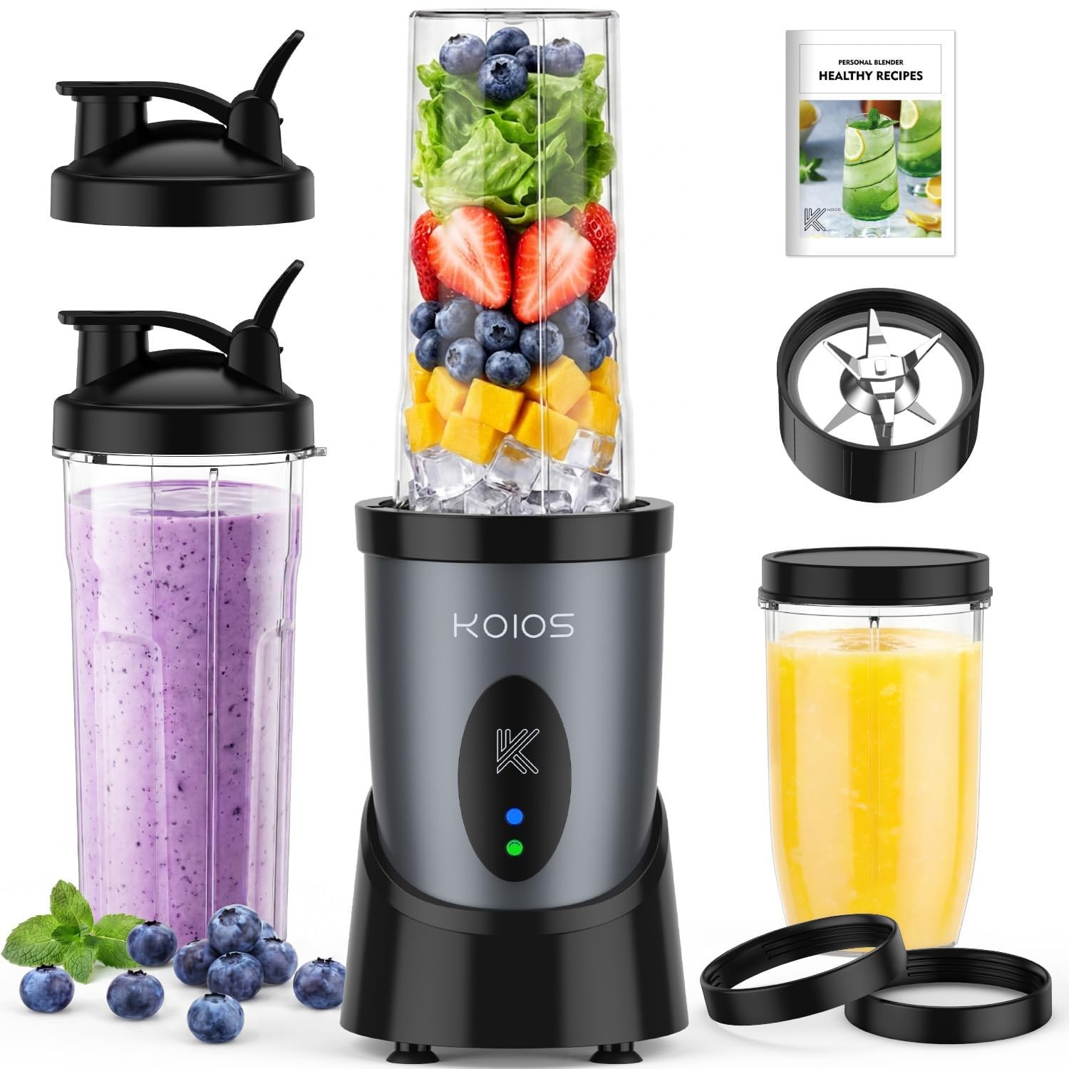 Smoothie Blender Kitchen, 900W Personal Blenders with 3 ToGo Cups
