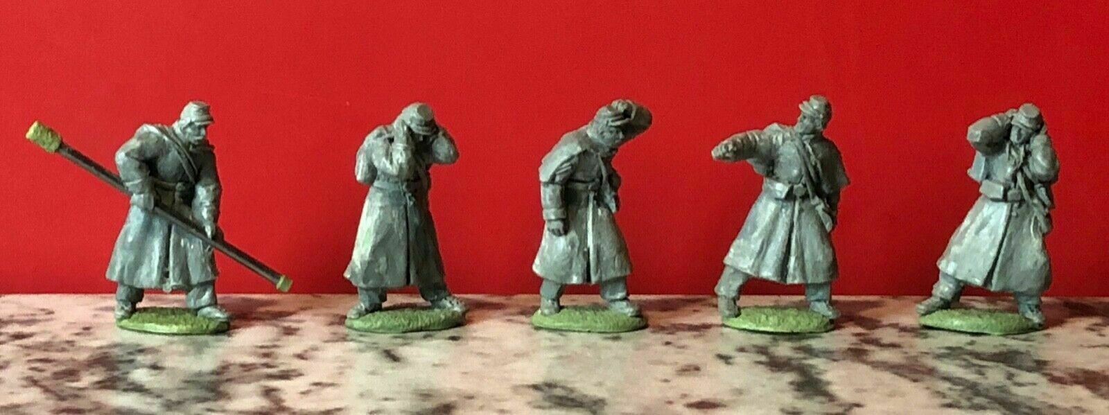 RBG Minis: 25mm - 28mm ACW Miniatures Union artillery firing, greatcoats, pack B