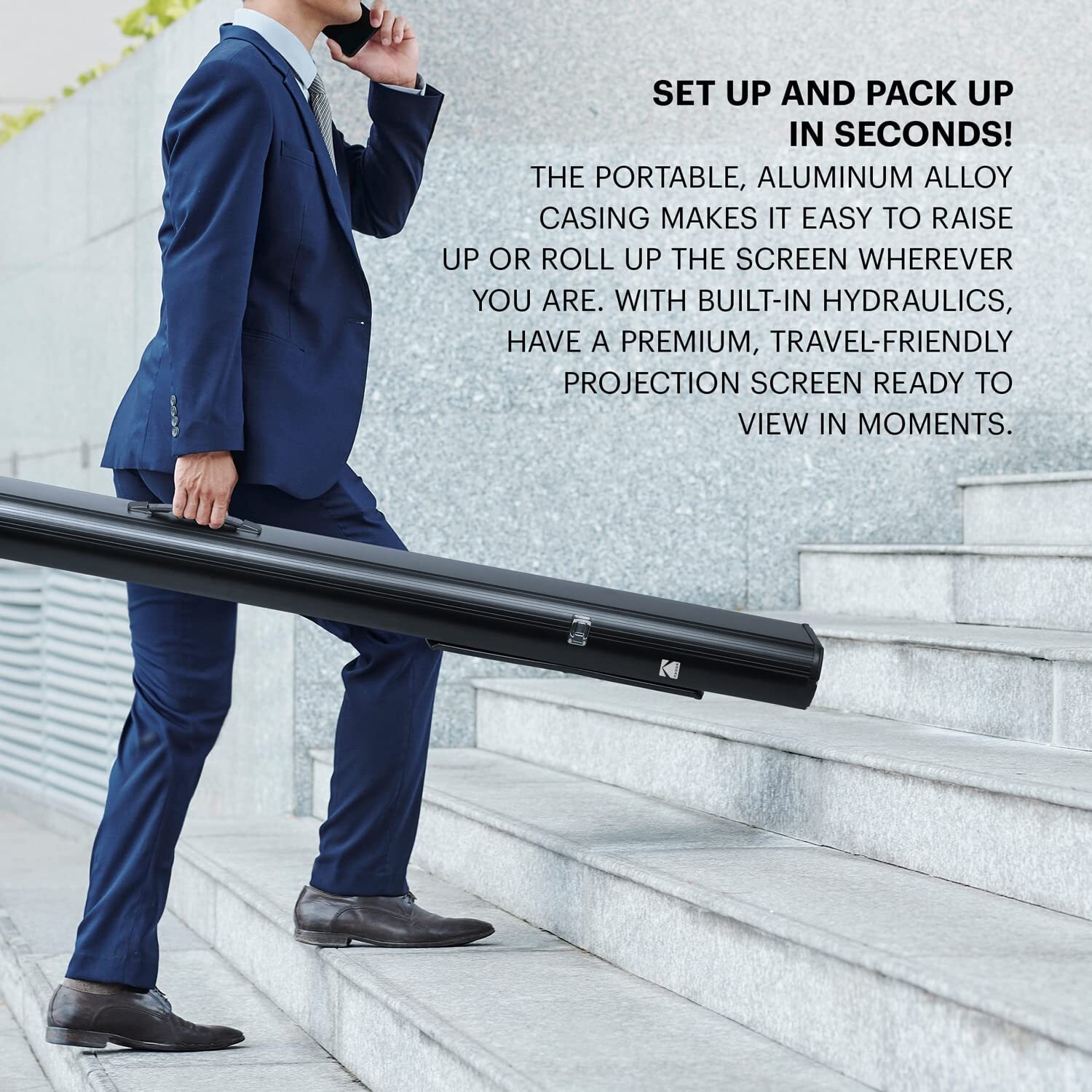 Kodak 80" Portable Projector Screen with Stand and Carry Case