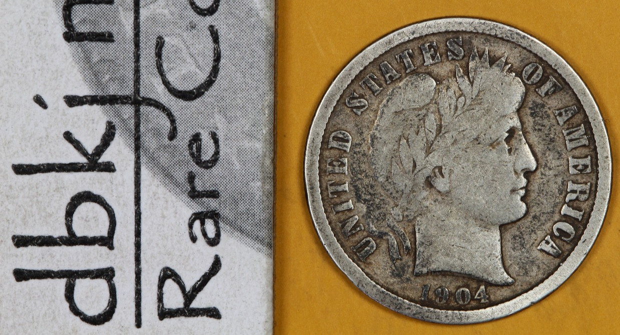 1904 (P) - Liberty Head "Barber" Silver Dime 10¢ - VG Very Good dbkjB