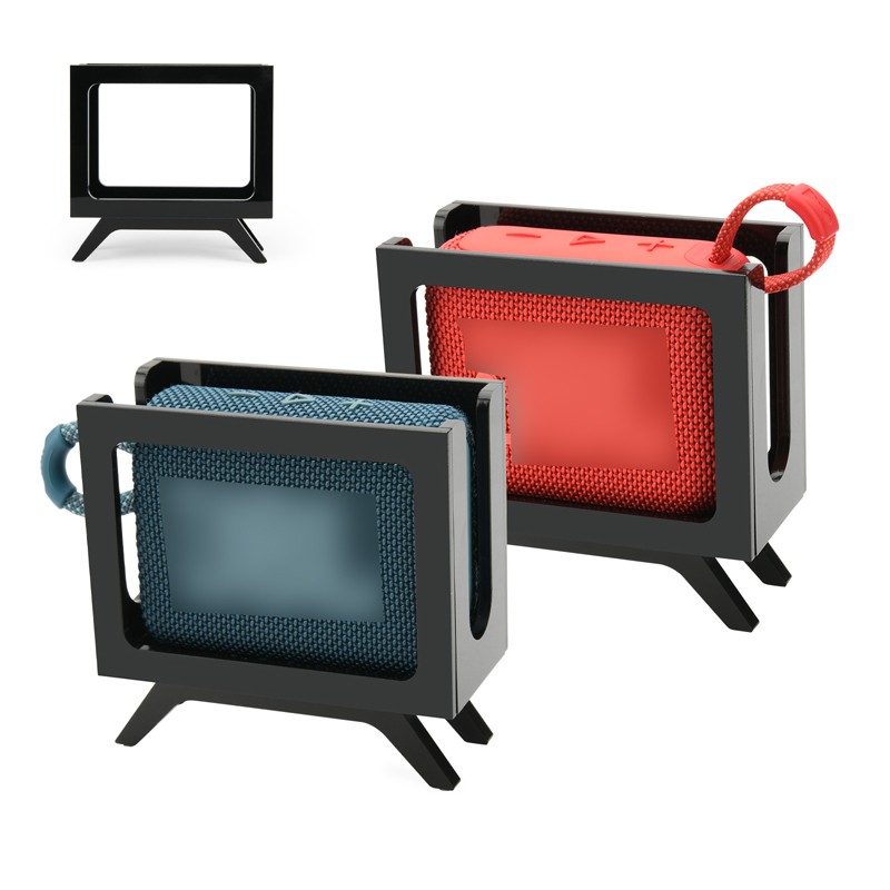 Acrylic Retro TV Desktop Mount Stand Bracket for JBL GO3 GO4 Bluetooth Speaker