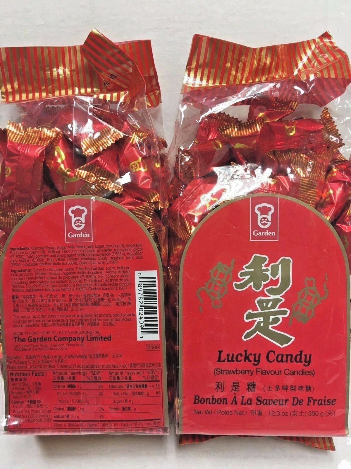 12 Bag, GARDEN Lucky Candy, Strawberry Flavour, (利是糖）