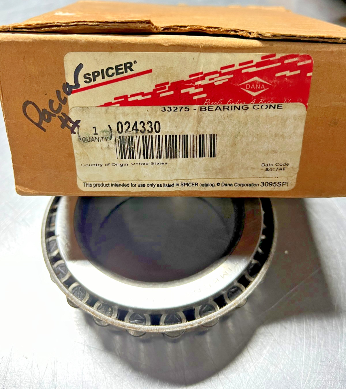 024330 Paccar SPICER Bearing CONE 33275