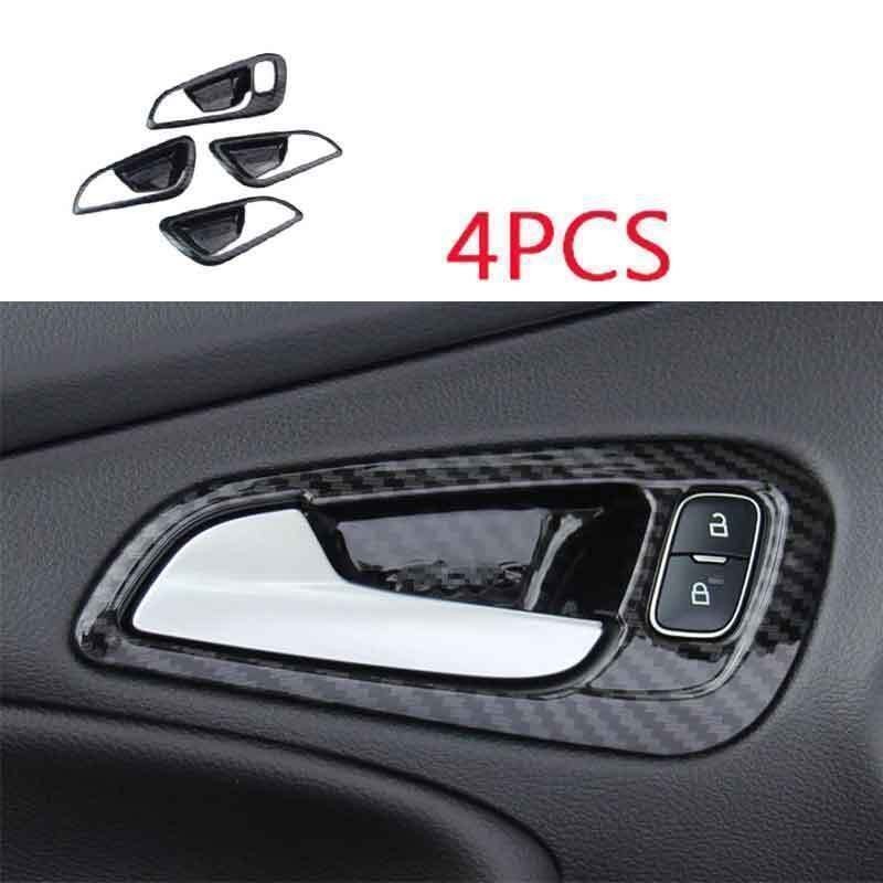 For Ford Focus ST RS ABS Carbon Fiber Inner Door Handle Frame Trim 2015-2018