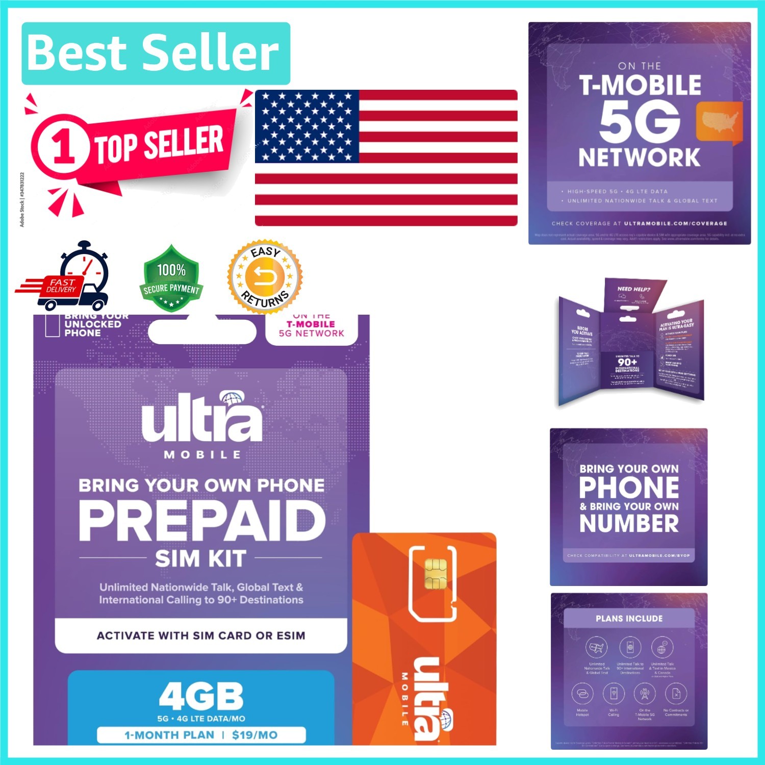 Unlimited Talk & Text with 4GB 5G Data for Just $19 – T-Mobile SIM Kit