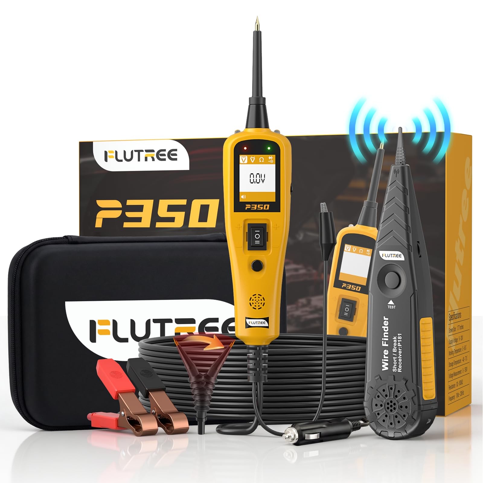 Flutree P350 Power Circuit Probe Tester with 40FT Cable & Black and Yellow