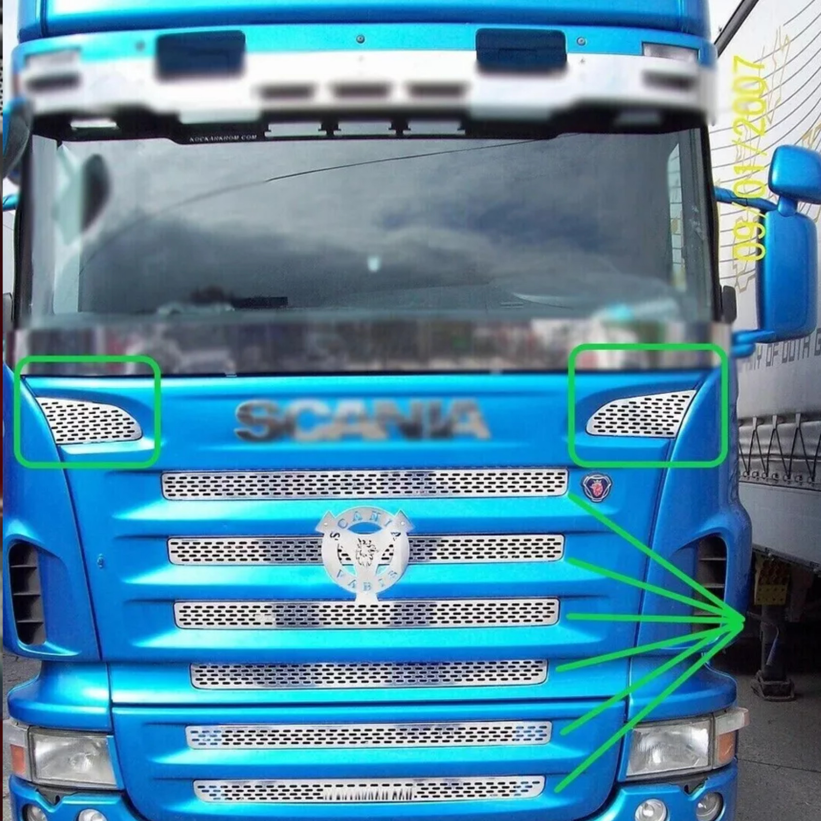 To Fit Scania 2004-2009 R Series,Chrome Front Grill Application 8Pcs Stainless