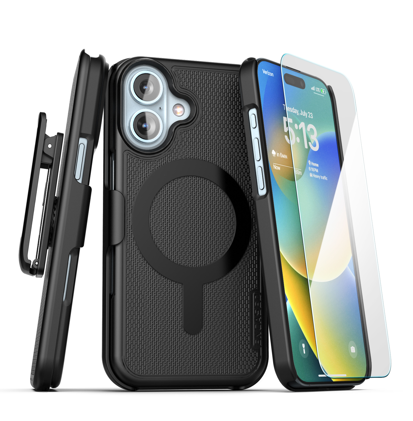 iPhone 16 SlimLine Magsafe Case with Belt Clip Holster